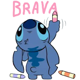 👍 Stitch BRAVA Stitch, Lilo and Stitch, Disney, alien, crayon, celebration telegram sticker