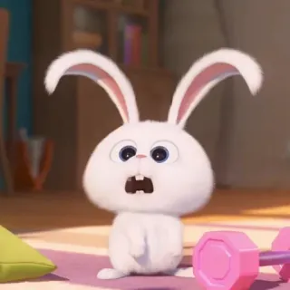 😨 Snowball The Secret Life of Pets conejo, conejito, animal, mascota, dibujos animados whatsapp sticker
