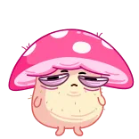 🥱 きのこ, 漫画, 眠い, 植物, 菌類 telegram sticker