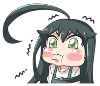 😢 anime, manga, cartoon, cute, face, expression, girl telegram sticker