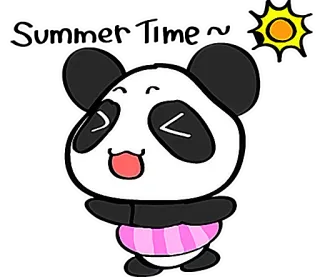 🌞 panda, cute, cartoon, animal, sun, kawaii telegram sticker