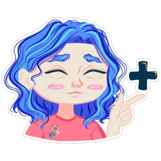 ✅ hoạt hình, cô gái, tích cực, vui vẻ, hình minh họa, bản vẽ, nhân vật telegram sticker