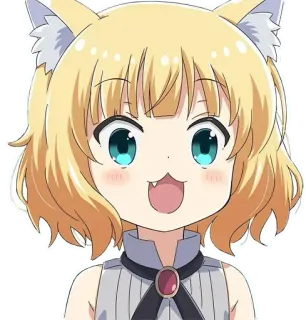 😊 Anime, Telinga kucing, Kawaii, Imut, Kartun, Manga telegram sticker