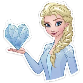 ❤️ Elsa Frozen Elsa, Frozen, Disney, Reina de Hielo, dibujos animados, animación telegram sticker