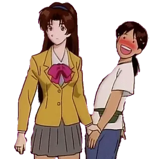 👥 anime, couple, love, blush, school uniform telegram sticker