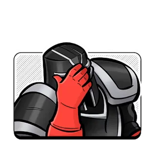 🙈 pantser, personage, handschoen, helm, facepalm telegram sticker