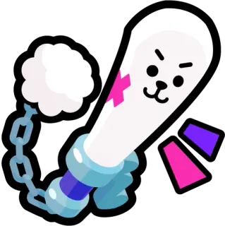 👊 cartoon, baseball bat, weapon, dog, chain telegram sticker
