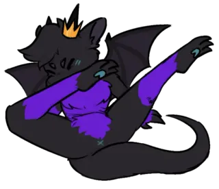 🤙 Furry, Anthro, Dibujos animados, Animal, Personaje, Corona, Alas telegram sticker