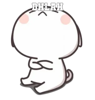 ➖ DHLAH schattig, cartoon, sticker, wit, personage whatsapp sticker
