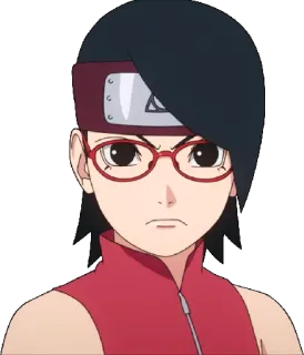 😠 Sarada Uchiha Naruto Аниме, Учиха, Сарада, Ниндзя, Очки, Повязка telegram sticker