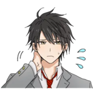 😓 anime, character, worried, sad, upset, thinking, confused telegram sticker