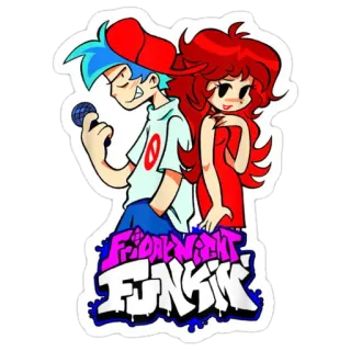 👫 Friday Night Funkin' FRIDAY NIGHT FUNKIN' video game, friday night funkin', boyfriend, girlfriend, music game whatsapp sticker