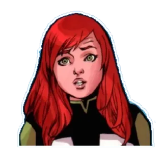😟 Jean Grey 만화, 만화책, 엑스맨, 빨간 머리, 마블 telegram sticker