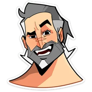 ⭐ man, gray hair, beard, character telegram sticker