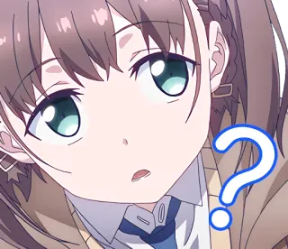 🤔 动漫, 问题, 女孩, 贴纸 whatsapp sticker