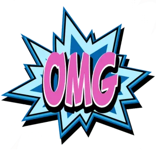 😳 OMG expression, exclamation, surprise, pop art, bande dessinée telegram sticker