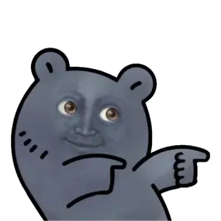 👉 orso, indicando, animale, cartone animato, meme telegram sticker