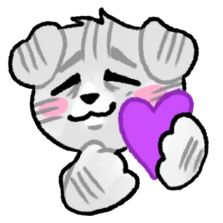 💜 kucing, hati, imut, stiker, emoji, binatang telegram sticker