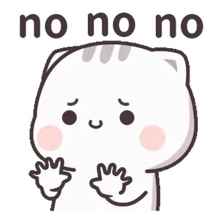 🚫 no no no no gato, não, fofo, desenho animado telegram sticker