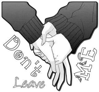 ❤ Don't Leave Me mãos, anime, desenho animado, relacionamento, amor, emocional, amizade telegram sticker