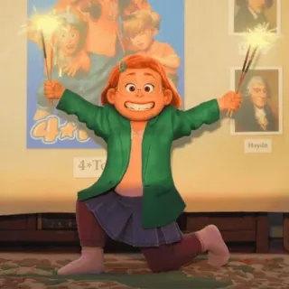 🪄 Mei Lee Turning Red Я краснею, Мэй Ли, Бенгальский огонь, Disney, Pixar, мультфильм, персонаж telegram sticker
