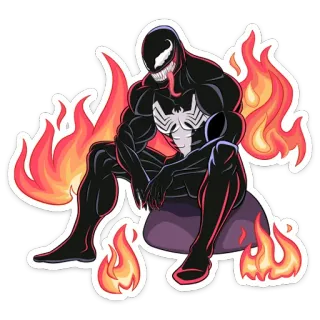 🔥 Venom ヴェノム, マーベル, スーパーヒーロー, コミック, シンビオート, ヴィラン whatsapp sticker