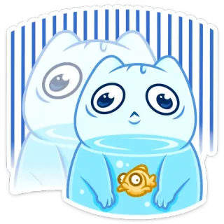 😬 cat, fish, cute, animal, pet, sticker whatsapp sticker