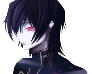 😐 Lelouch Lamperouge Code Geass アニメ, キャラクター, ルルーシュ, コードギアス, ダーク, シリアス, アニメキャラクター whatsapp sticker