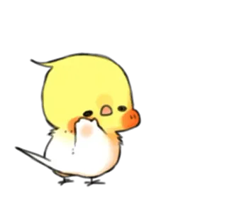 👋 oiseau, mignon, kawaii, animal, jaune, poussin telegram sticker