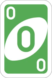 0️⃣ Uno, Kaartspel, Groen, Nul telegram sticker