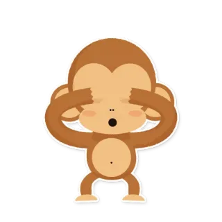 🙈 monyet, tidak melihat kejahatan, mata, kartun, binatang, kera telegram sticker