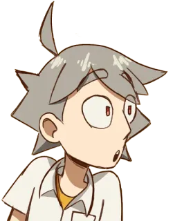 😲 anime, personaje, dibujos animados, expresión, impactado, preocupado telegram sticker
