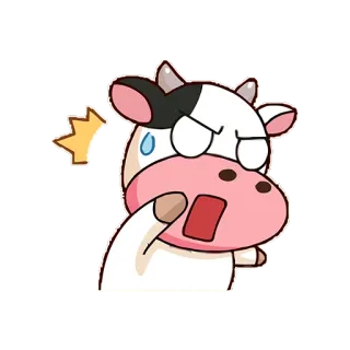 😱 krowa, kreskówka, zwierzę, naklejka, wyrażenie telegram sticker