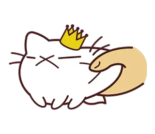 😒 고양이, 귀여운, 왕관, 만화, 웃긴, 스티커 telegram sticker
