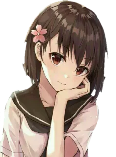 😊 Gadis anime, Sakura, Seragam sekolah, Lucu, Manga telegram sticker