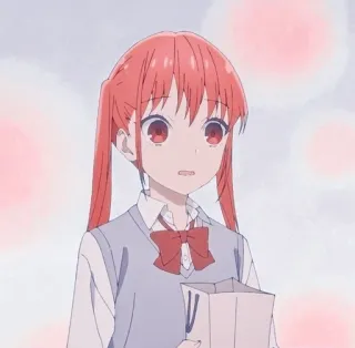 😰 Anime, Meisje, Schooluniform, Rood haar, Cartoon telegram sticker
