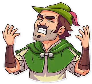 😫 Robin Hood Robin Hood, cartoon, archer, outlaw, sticker telegram sticker