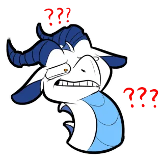 🤔 ??? 山羊, 困惑, 动物, 问号, 卡通, 贴纸 telegram sticker