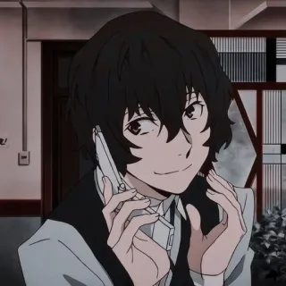 🥰 Osamu Dazai Bungou Stray Dogs Anime, Bungou Stray Dogs, Osamu Dazai, Cartoon, Manga, lächelnd telegram sticker