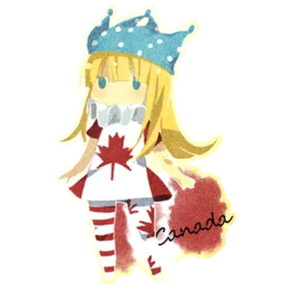 🇨🇦 Canada Canada, Maple Leaf, Country, Flag, Cartoon, Chibi telegram sticker
