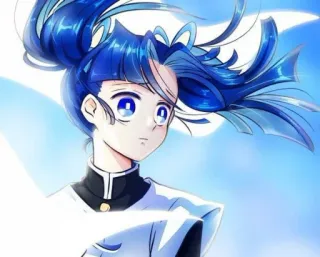😶 Anime, Mangá, Desenho animado, Cabelo azul, Personagem telegram sticker