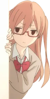 👀 anime, girl, glasses, cute, school uniform telegram sticker