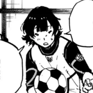 😵 soccer, ball, anime, manga, black hair, sports whatsapp sticker