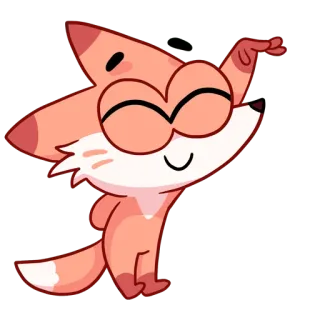 👋 fox, cartoon, cute, animal, cheerful telegram sticker