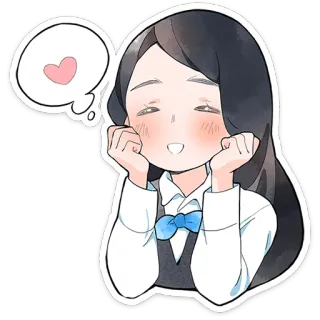 ❤️ schattig, cartoon, liefde, vrolijk, meisje telegram sticker