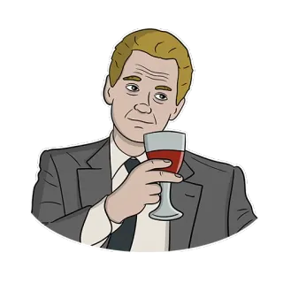 🍷 homme, costume, vin, boisson, verre telegram sticker