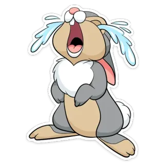 😭 lapin, pleurer, dessin animé, triste, animal telegram sticker