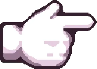 👉 Finger, Zeigen, Richtung, Hand, Pixelkunst telegram sticker