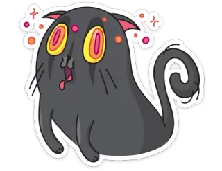 🌀 кот, мультфильм, злой, стикер, смешной, иллюстрация telegram sticker