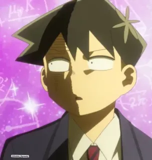 😒 Tadano Hitohito Komi Can't Communicate Anime, Manga, Tadano, Komi kan niet communiceren, School, Student telegram sticker